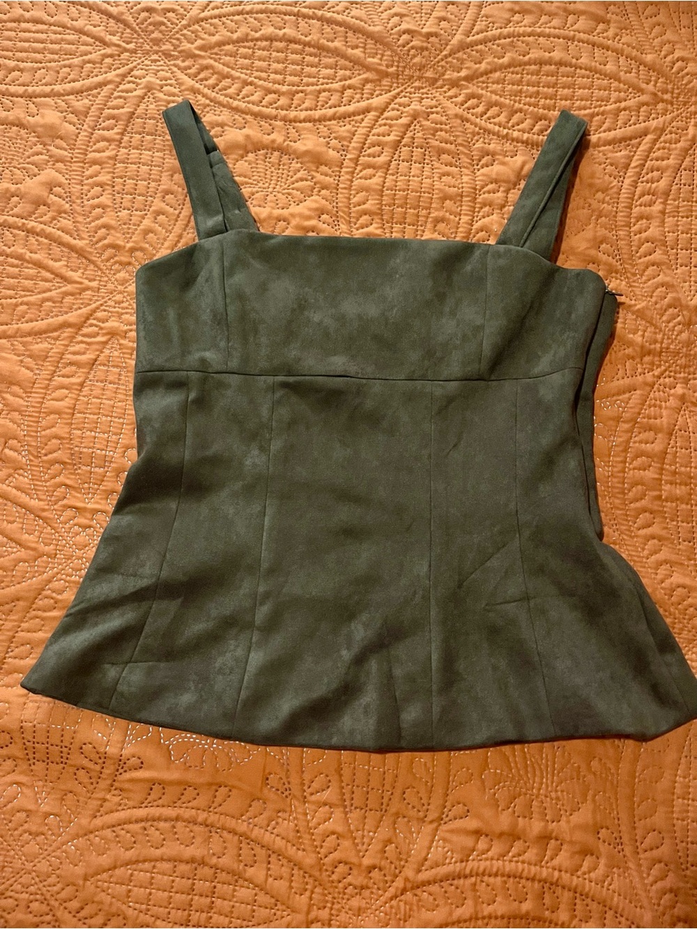 Chocolate Brown Suede-Effect Square-Neck Camisole